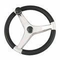 13.5x22 D Cast Stainless Steel Steering Wheel with Control Knob Z47734
