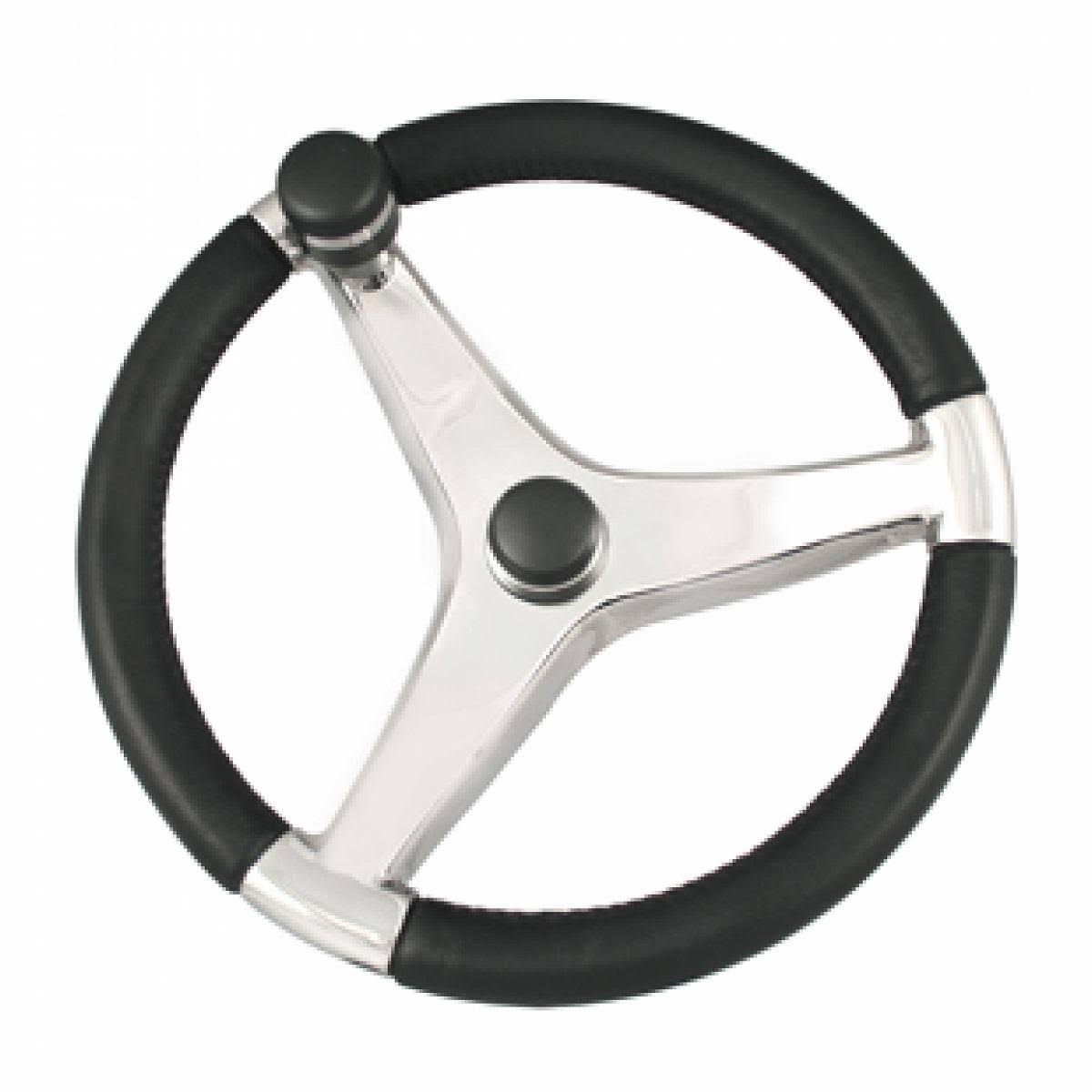 13.5x22 D Cast Stainless Steel Steering Wheel with Control Knob Z47734