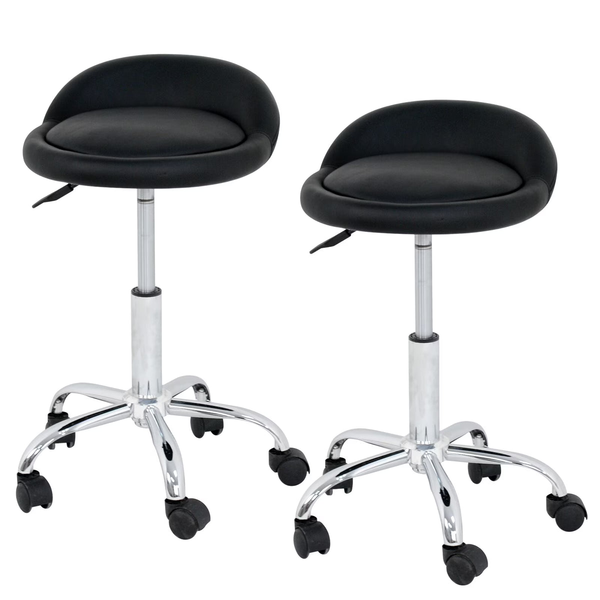Set of Two Swivel Salon Stool Chair, Black Z588