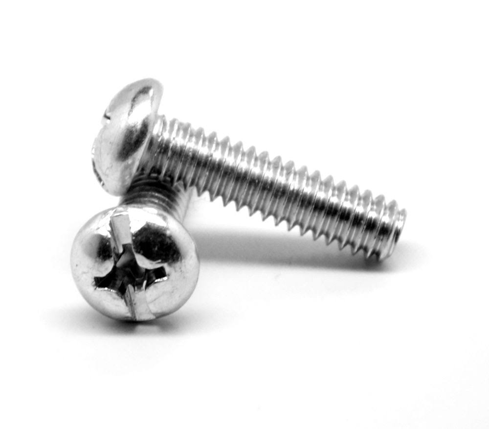 #10-24 x 3/8 Coarse Thread Machine Screw Combo (Phillips/Slotted) Pan Head Low Carbon Steel Zinc Plated O182