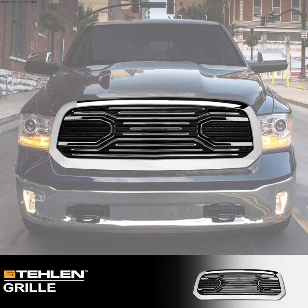 Chrome Front Hood Bumper Grille For Ram 1500 2013-2018 / Classic 2019-2022 D4018