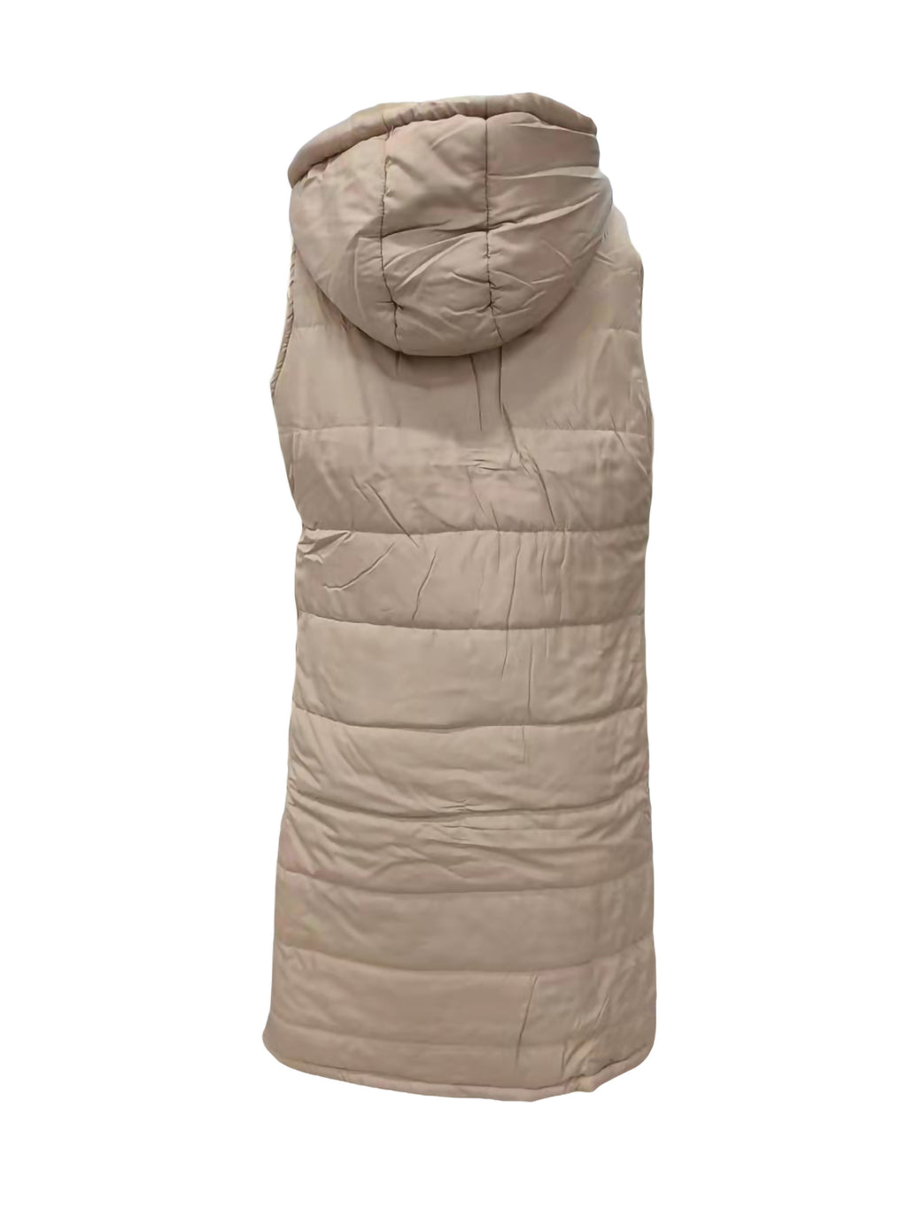 Women's Hooded Down Long Vest Padded Jacket with Pockets J220