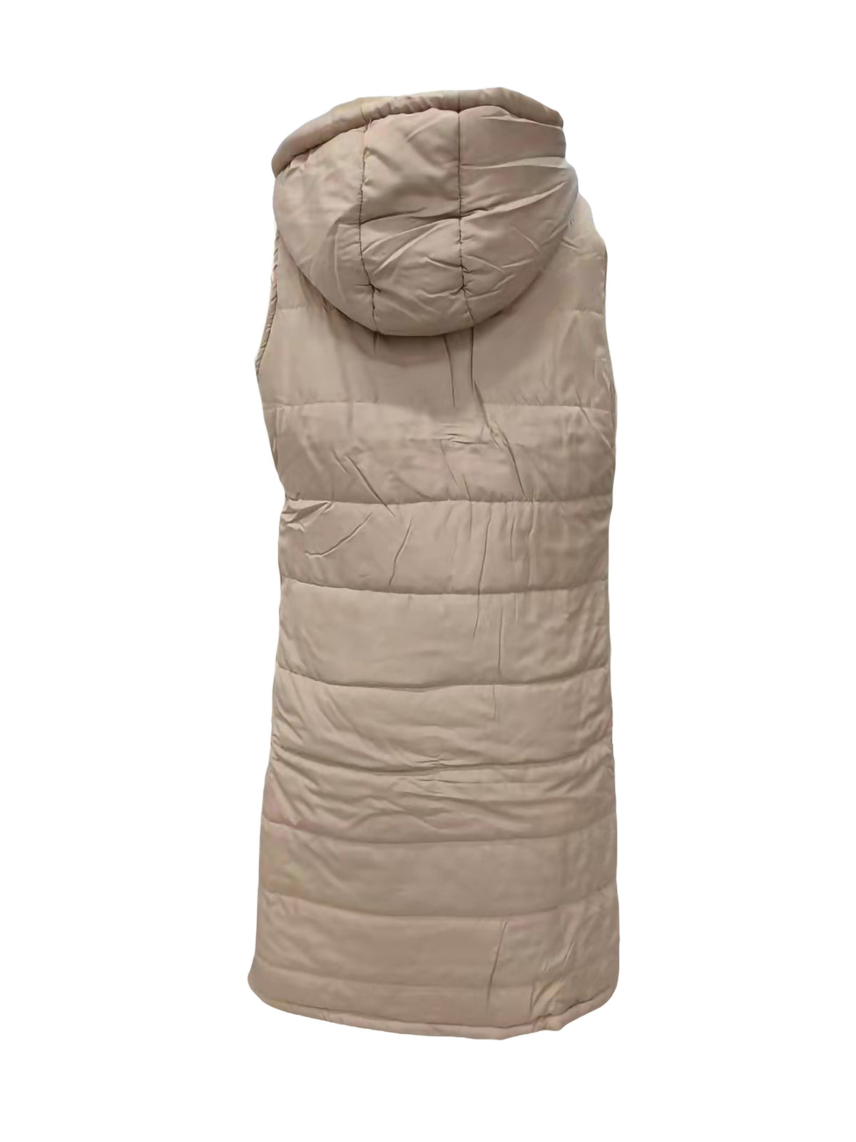 Women's Hooded Down Long Vest Padded Jacket with Pockets J220