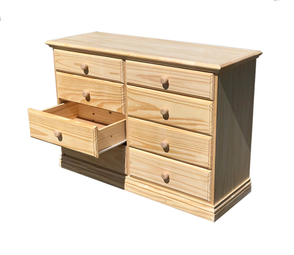 Wide Solid Pine Wooden Dresser L119126