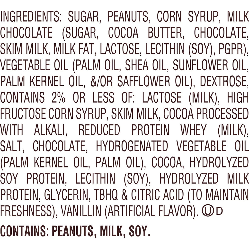 Peanut Butter Nougat Candy Bars 1.8 oz 18 Count N4095