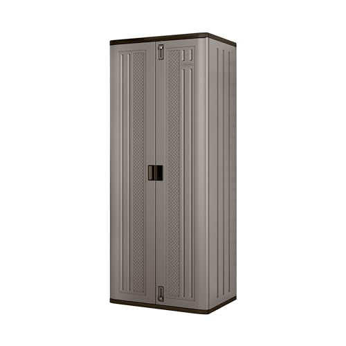 Plastic Tall Storage Cabinet with Doors and Shelves F2615