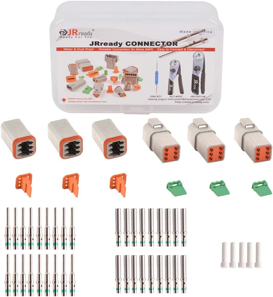 4 Pin Waterproof Electrical Wire Connector with Seal Plug, 3 Sets V177