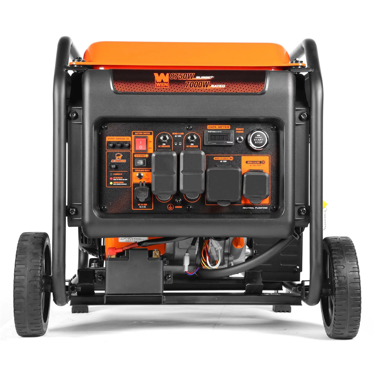 8750-Watt Dual Fuel Open Frame Inverter Generator with Remote Electric Start L93923