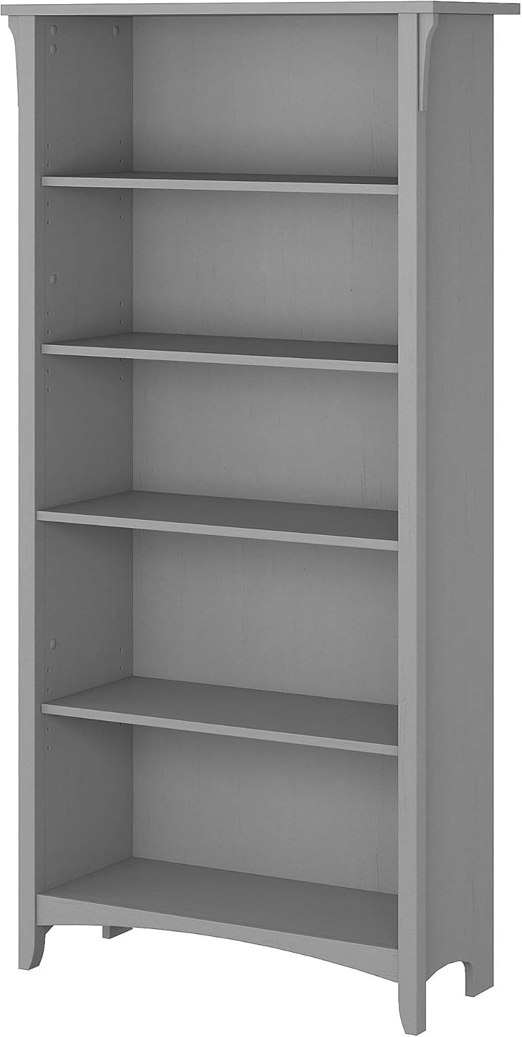 5 Shelf Bookcase in Antique White E2434