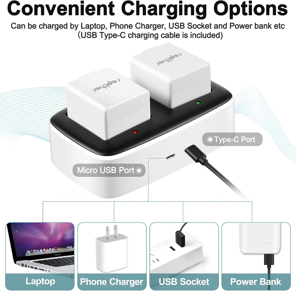 2560mAh Rechargeable Replacement Battery with Charger Station (2 Batteries+1 Charger) S181