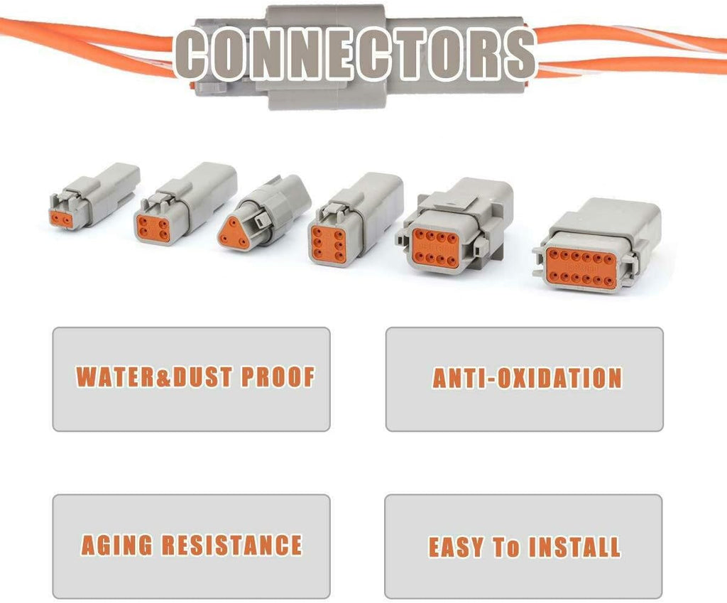 4 Pin Waterproof Electrical Wire Connector with Seal Plug, 3 Sets V177