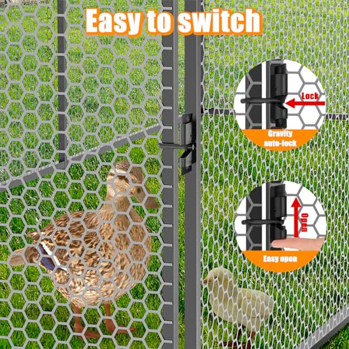 Large Metal Chicken Coop 120" L×40" W×40" H Heavy Duty Chicken Run Hen House with Waterproof Anti-UV Cover R2696
