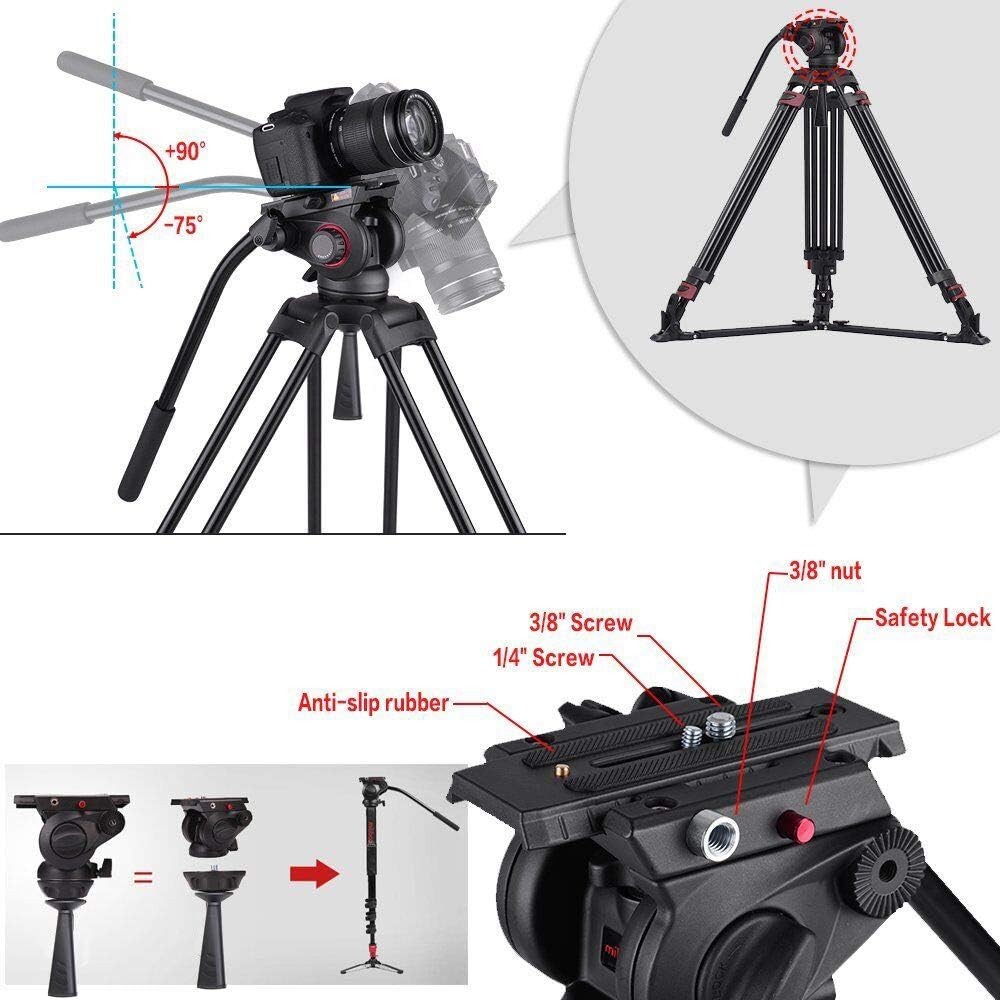 Heavy Duty Aluminum Video Tripod Y938642