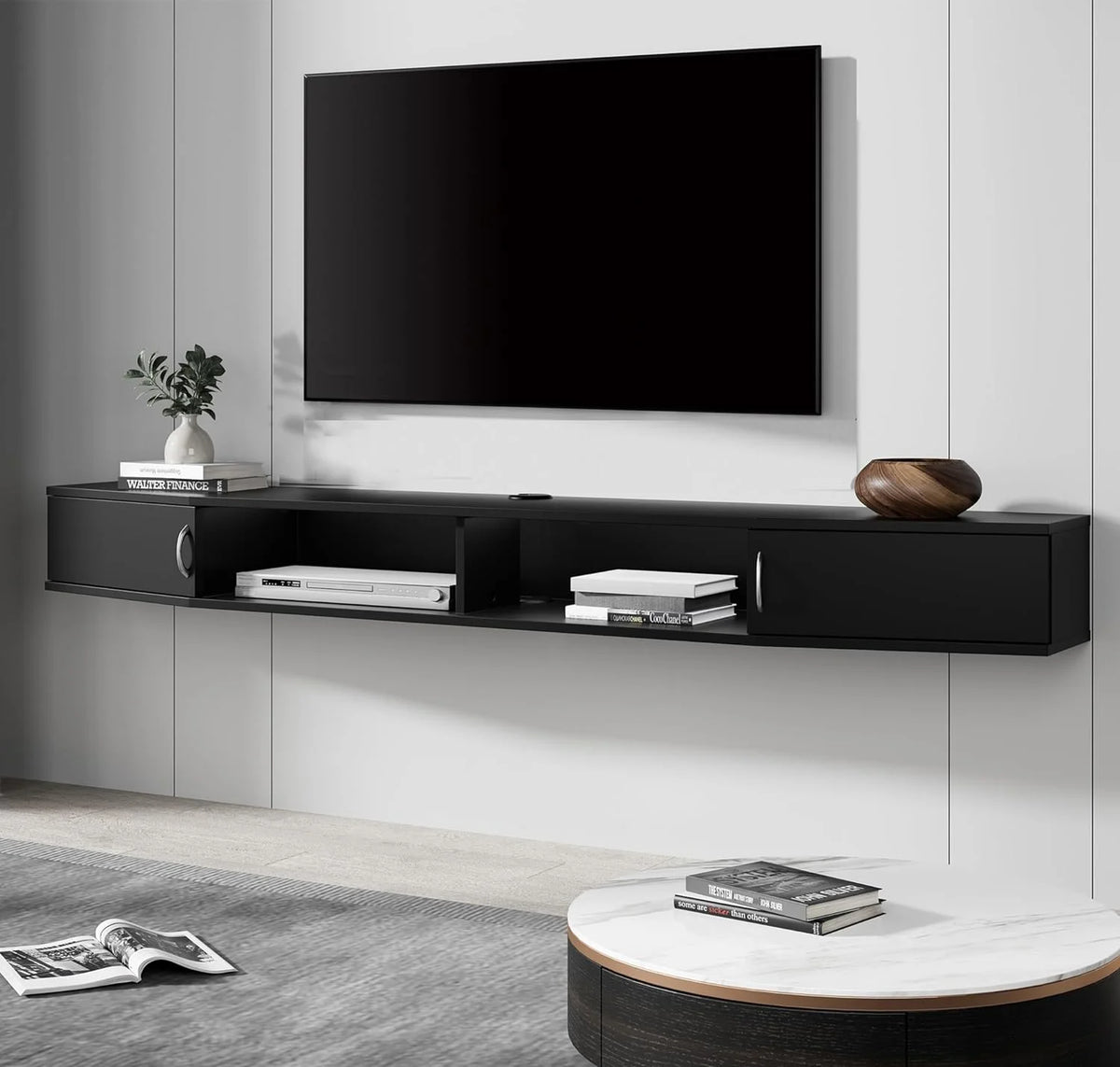 70'' Wall Mounted TV Stand with Cabinet Q5496