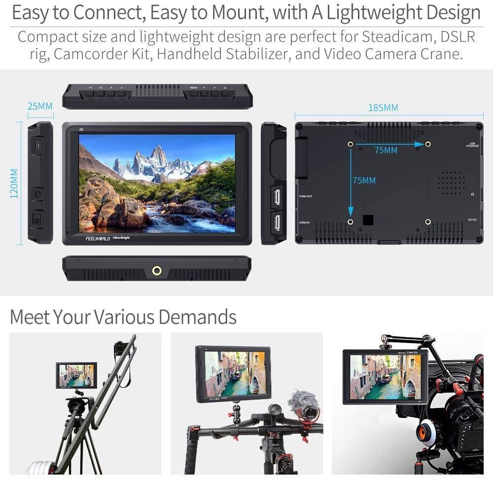 7 Inch 2200nit DSLR Camera Field Monitor Full HD 4K HDMI Z291