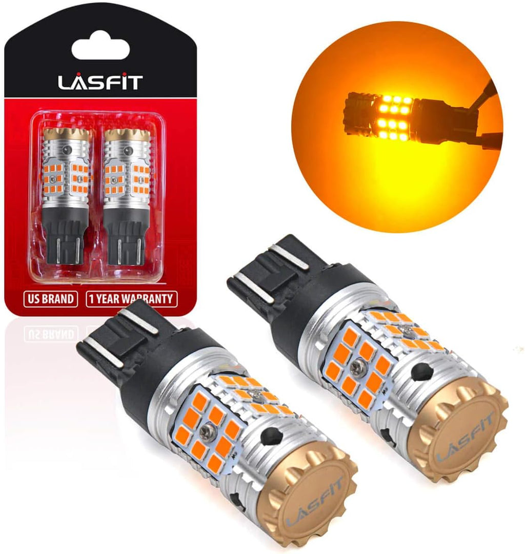 7443 LED Bulb CANBUS Ready Turn Signal Light Error Free Anti Hyper Flash Amber Yellow Pack of 2 C539569