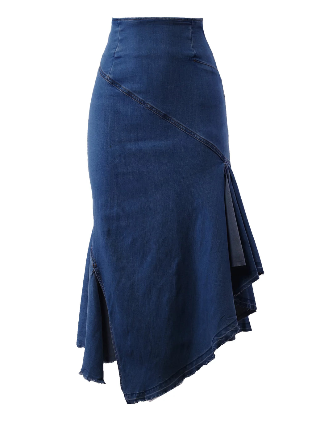 Dark Wash Denim Jean Long Skirt Z226