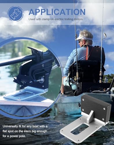 Transom Trolling Motor Mounting Bracket for Kayaks Marine Board Backing Plate Mount Bracket for Clamp-on Electric Trolling Motors B578864