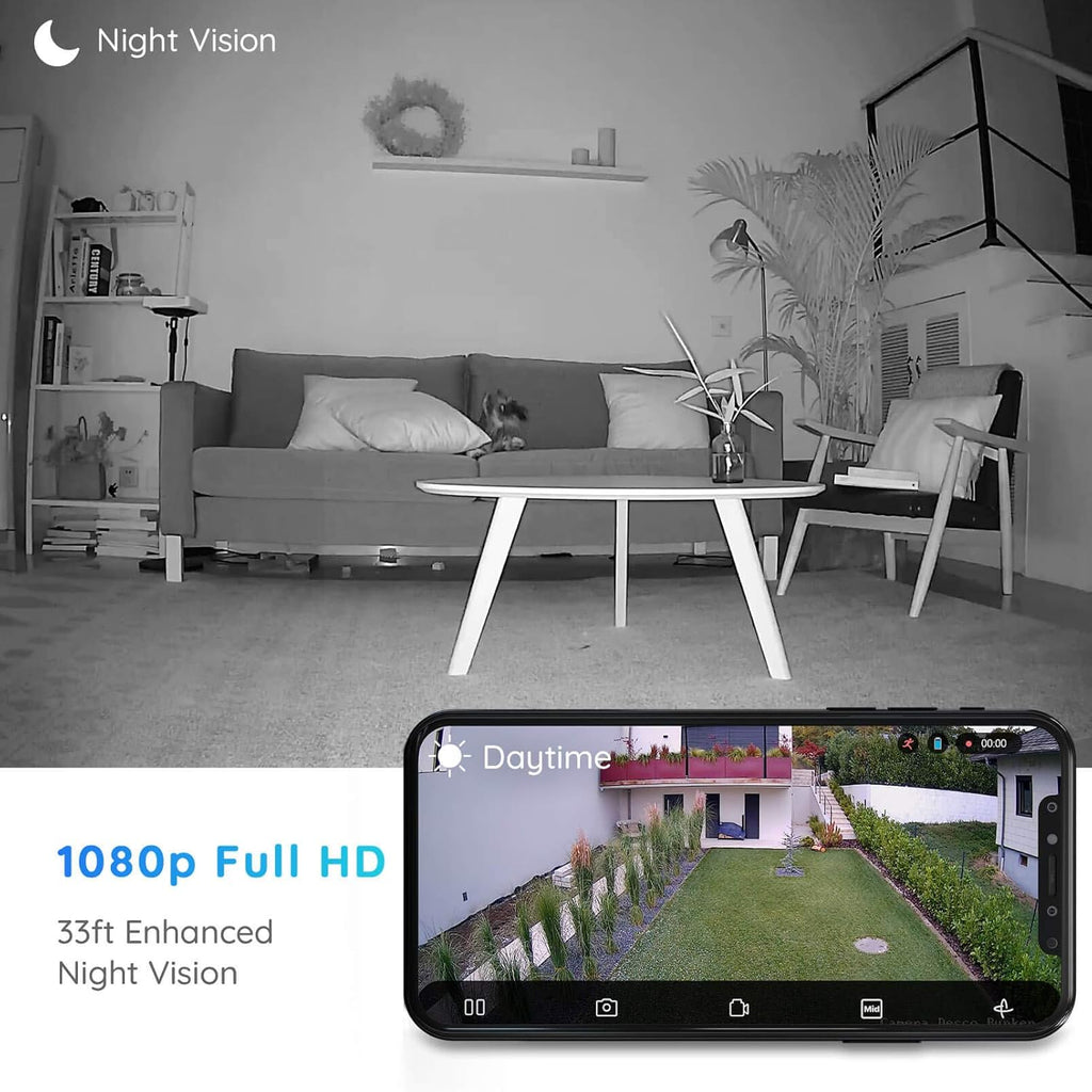 Battery Solar Powered 1080p Wireless Security Camera System I8348
