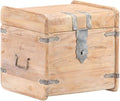 Rustic Solid Acacia Wood Chest Storage with Safety Hinge 15.7" x 15.7" x 15.7" Y306851
