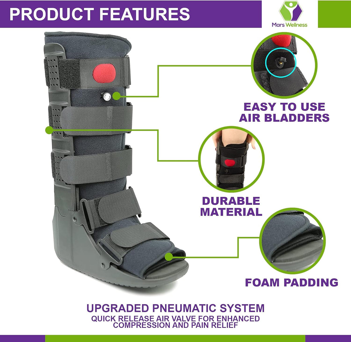 Tall Air Cam Walker Fracture Ankle Foot Stabilizer Boot X830675