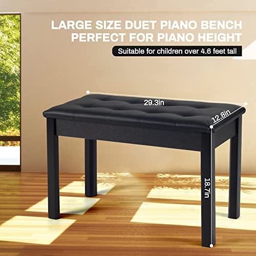 White Wooden Piano Bench with Storage and Padded Cushion F49581