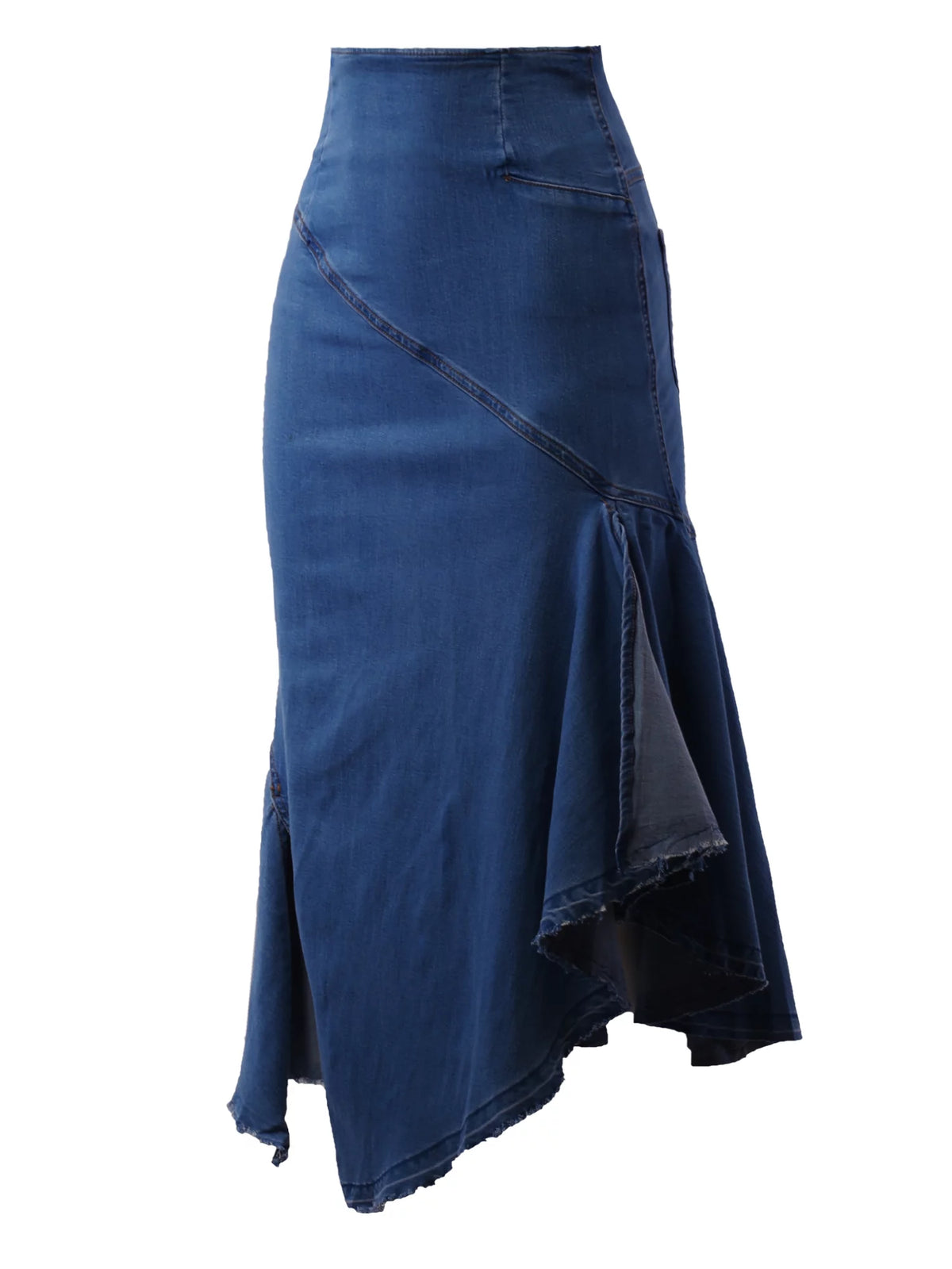 Dark Wash Denim Jean Long Skirt Z226