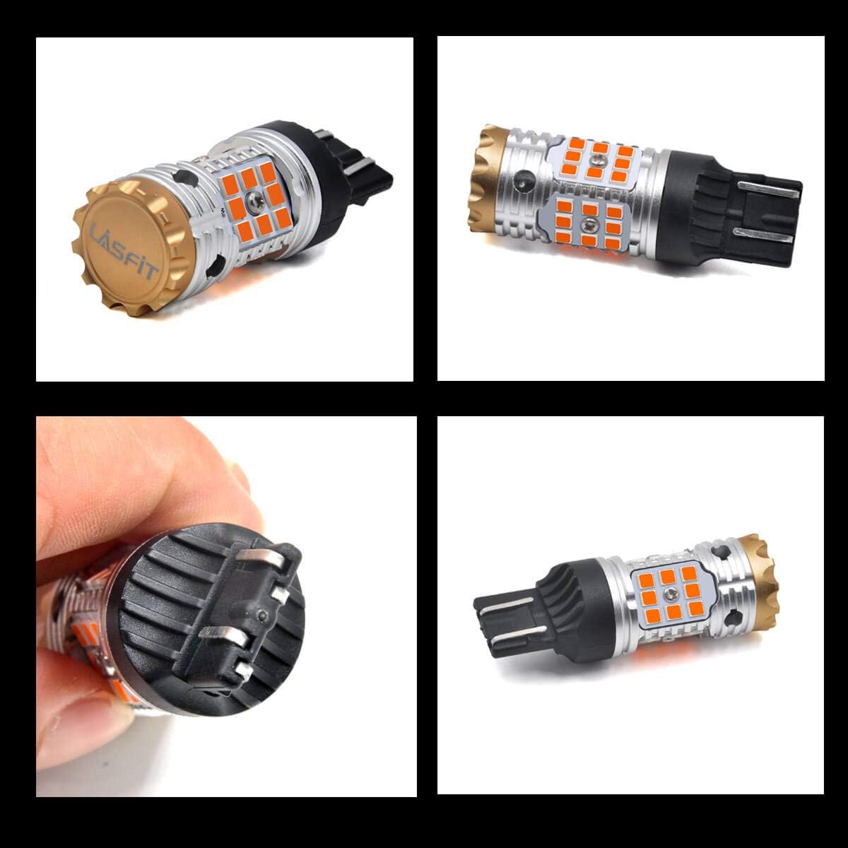 7443 LED Bulb CANBUS Ready Turn Signal Light Error Free Anti Hyper Flash Amber Yellow Pack of 2 C539569