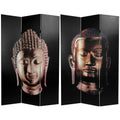 6 ft Tall Double Sided Buddha Canvas Room Divider P4949