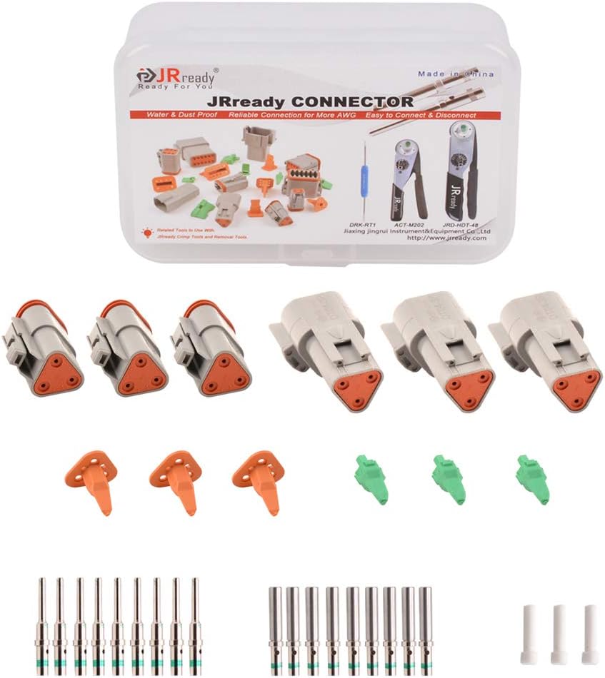 4 Pin Waterproof Electrical Wire Connector with Seal Plug, 3 Sets V177