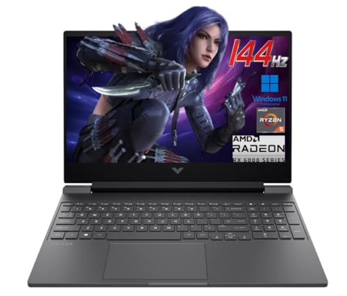 15.6" 144Hz FHD Gaming Laptop, AMD Ryzen 5 7535HS, 16GB DDR5 RAM, 512GB SSD, AMD Radeon RX 6550M, Backlit Keyboard, Windows 11 Pro, Mica Silver U193