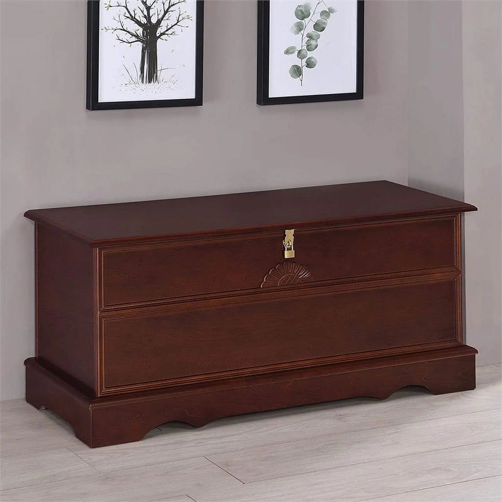 Rectangular Wood Cedar Chest in Brown U8164
