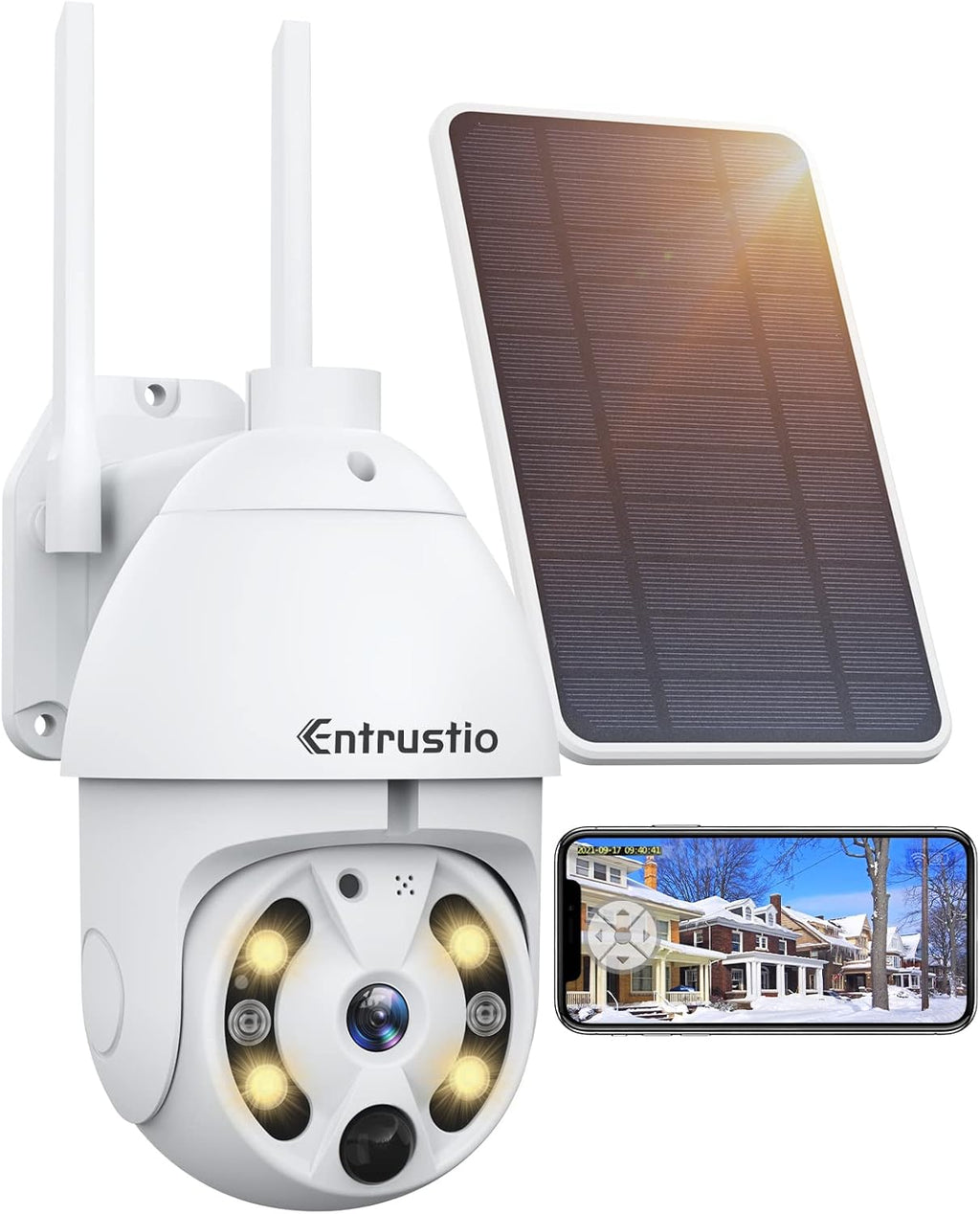 Solar Security Camera Wireless Outdoor 360° Pan Tilt WiFi Solar Powered Camera P438149