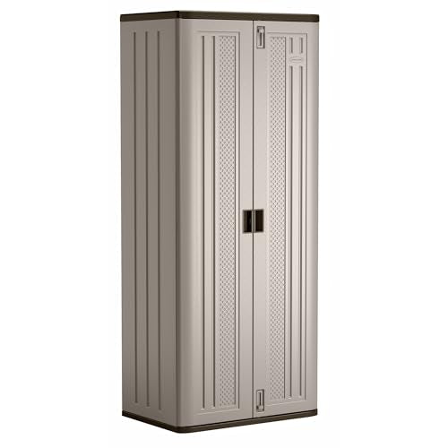 Plastic Tall Storage Cabinet with Doors and Shelves F2615