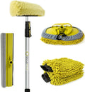 Car Cleaning Kit with Soft Car Wash Brush, Squeegee, Mitt, Microfiber Cleaning Head & Extension Pole H96951