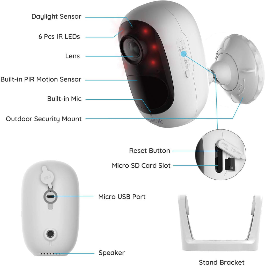 Battery Solar Powered 1080p Wireless Security Camera System I8348