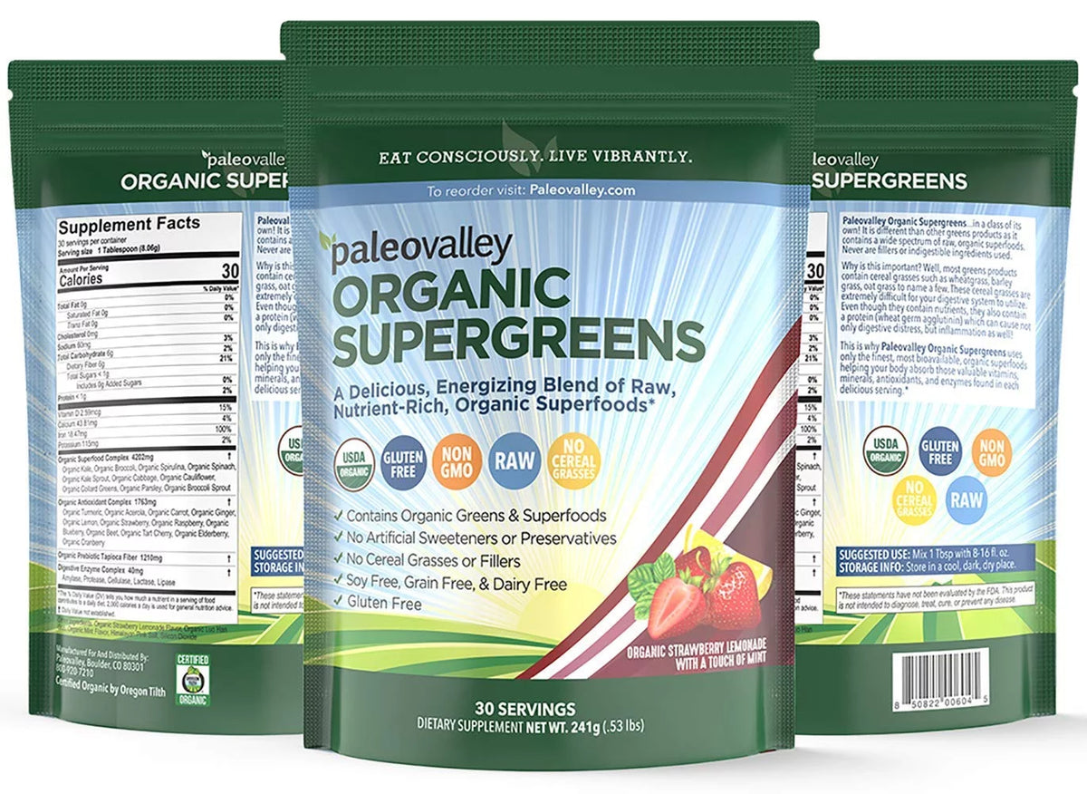 Organic Supergreens Raw Green Superfood Powder 30 Servings S799