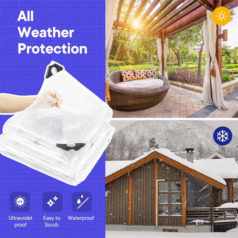 8x8 FT Heavy Duty Clear Vinyl Tarp X29666