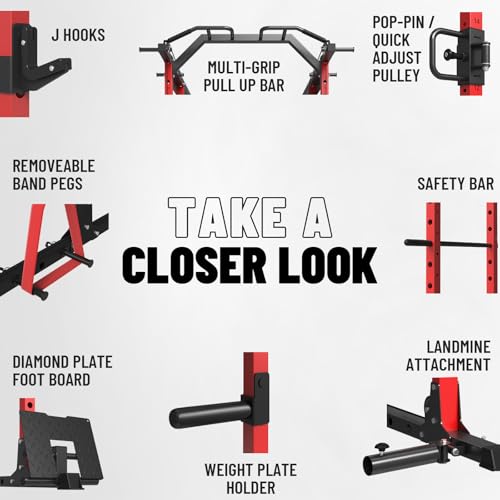 Power Cage with Cable Crossover System for Home Gym O111831