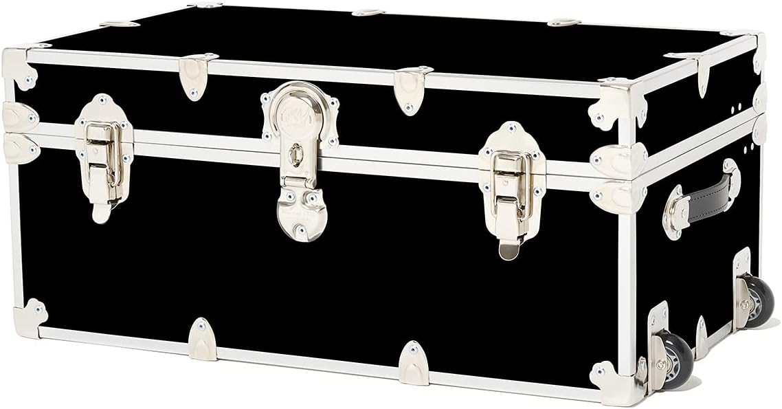 Large Armor Roller Trunk with Mounted Wheels, 32x18x14 (Black) V416