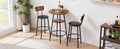 Counter Height Dining Set for 2, Metal Bistro Pub Table Set w/ Cushioned Stools T413112