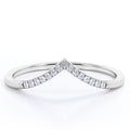 18K White Gold Plated Silver Moissanite Band T623141