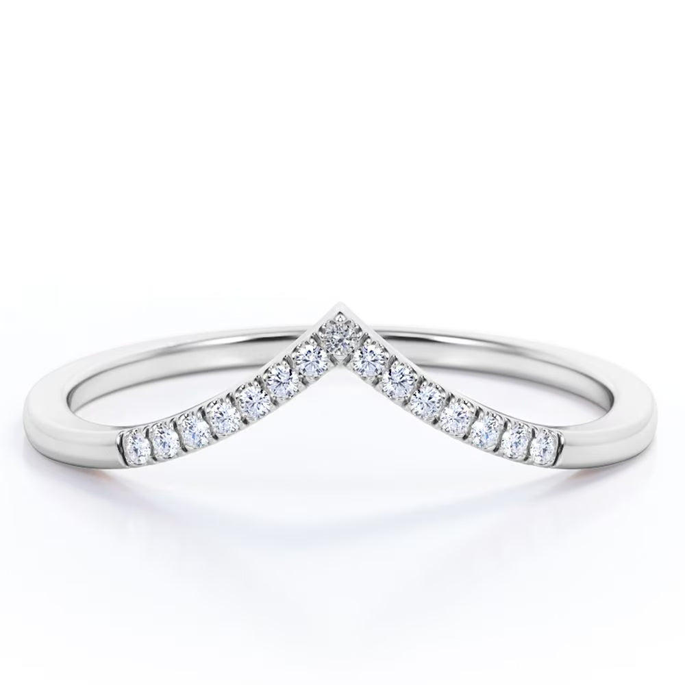 18K White Gold Plated Silver Moissanite Band T623141