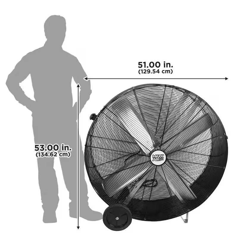 48 In. 2-Speed Belt Drive Drum Fan Black Poly Housing T9100