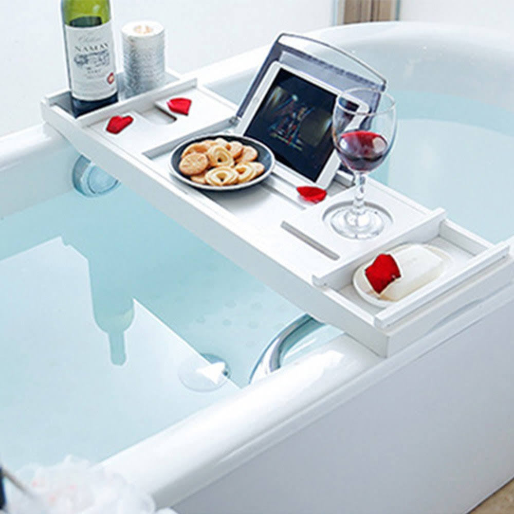 Bamboo Bathtub Caddy Tray Organizer R1555