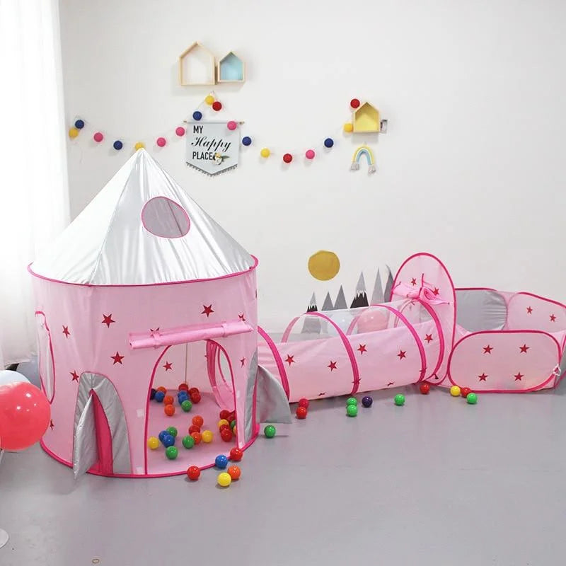 Foldable Crawling Tunnel Play House with Ball Pool, 50pcs Balls Z5980