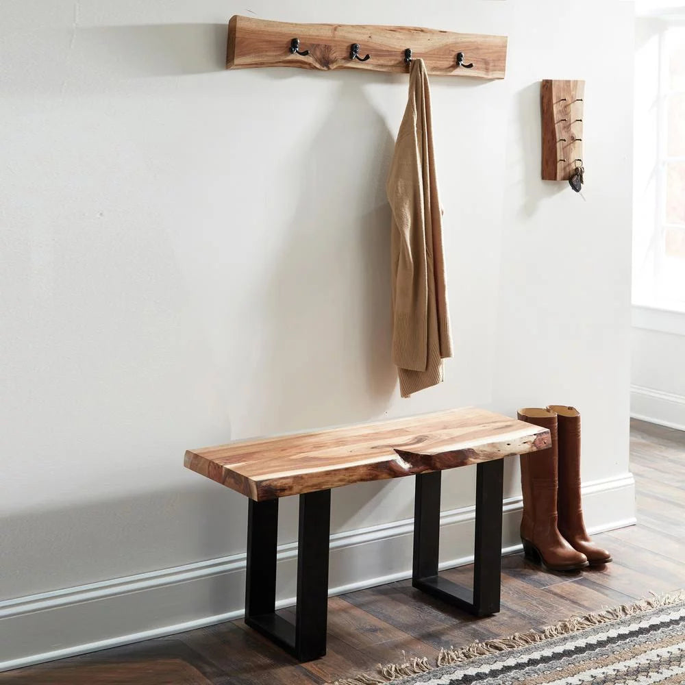 Natural Live Edge Wood 36" Bench P587