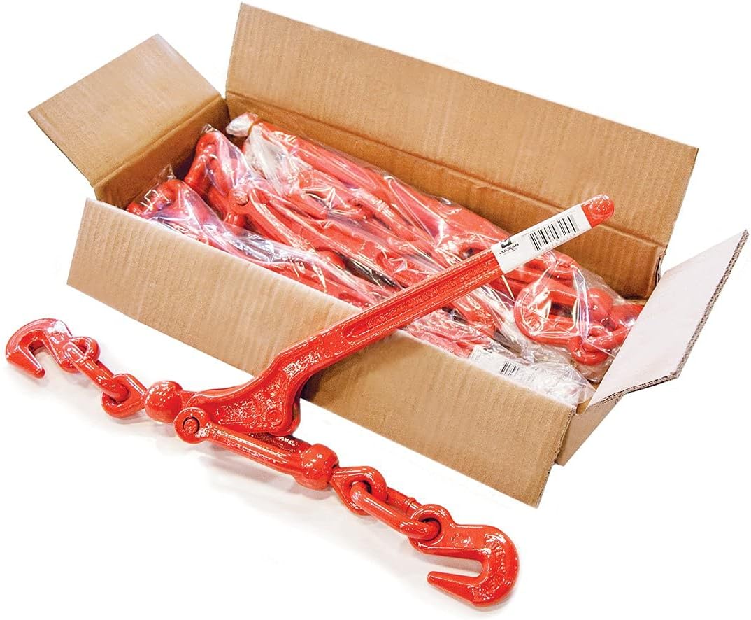 Load Binder with 2 Grab Hooks, 4 Pack, Lever Style, 5,400 Pound Safe Working Load Q755