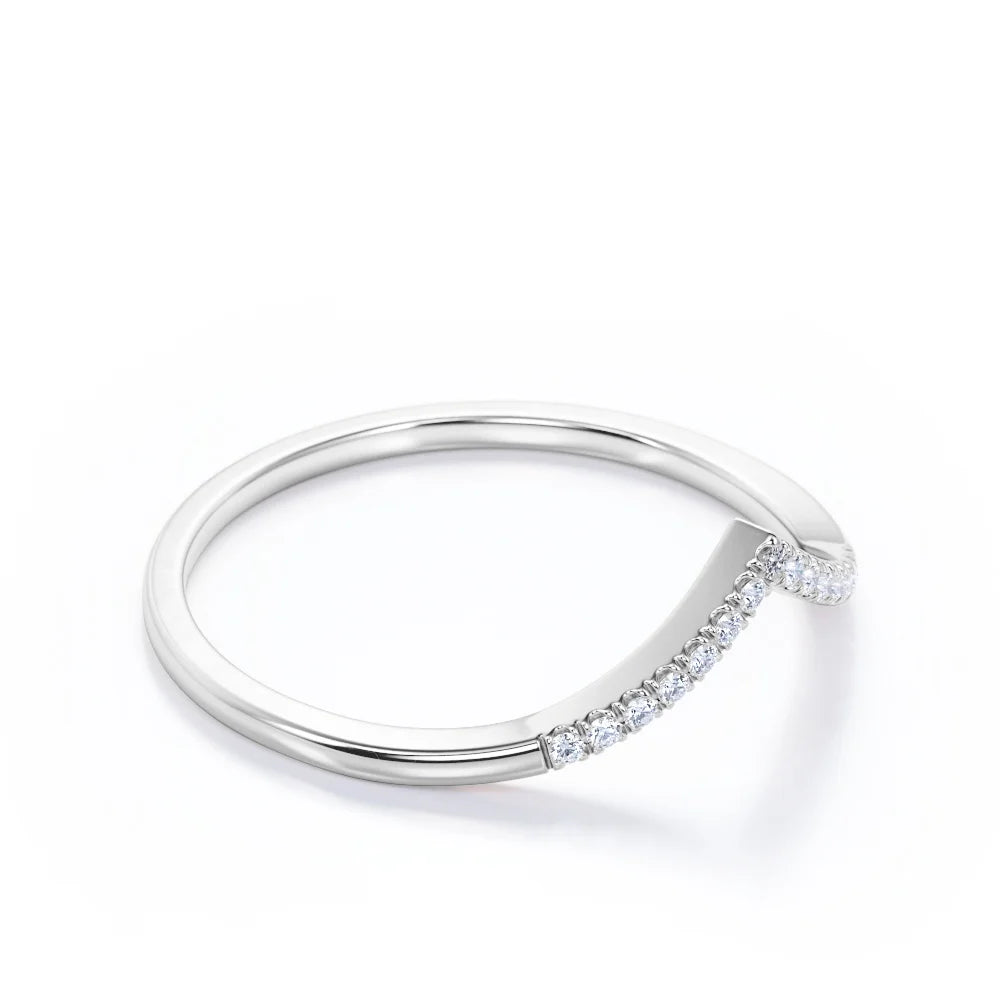 18K White Gold Plated Silver Moissanite Band T623141