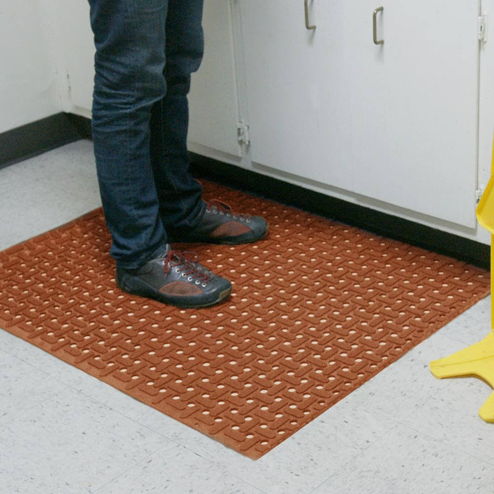 Red 34 in. x 10 ft. Nitrile Non-Slip Rubber Mat T59718
